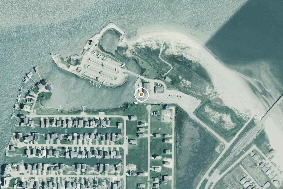 Aerial view of San Luis Pass County Park Boat Ramp