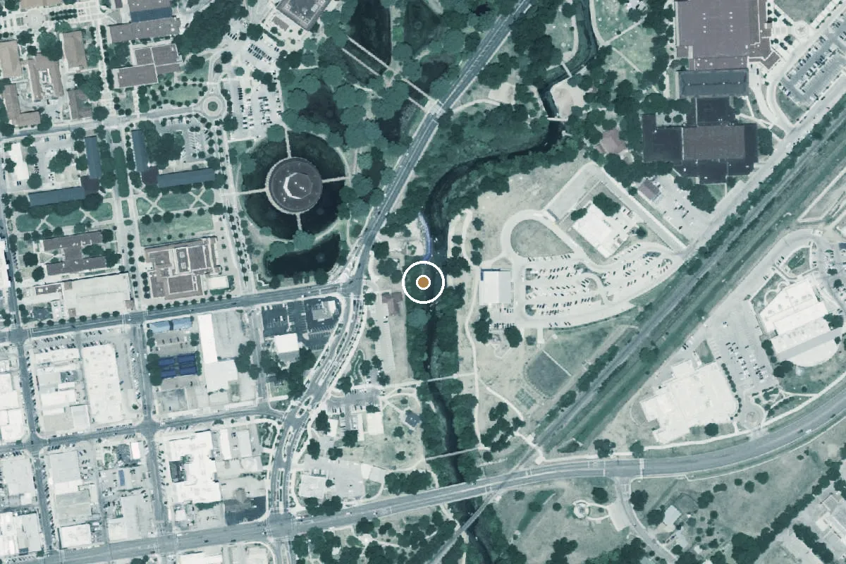 Aerial view of San Marcos Plaza Park Boat Ramp