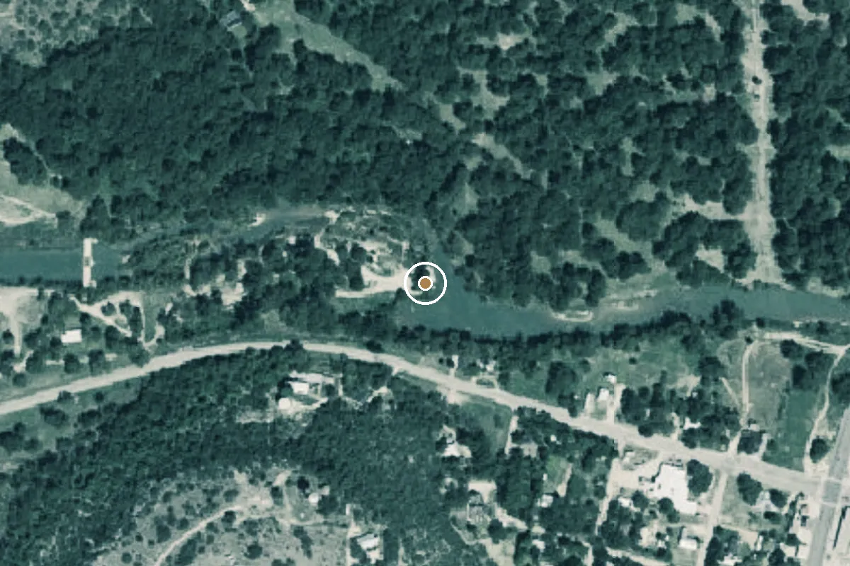 Aerial view of San Saba River Boat Ramp
