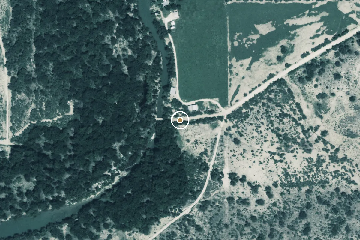 Aerial view of San Saba River Boat Ramp