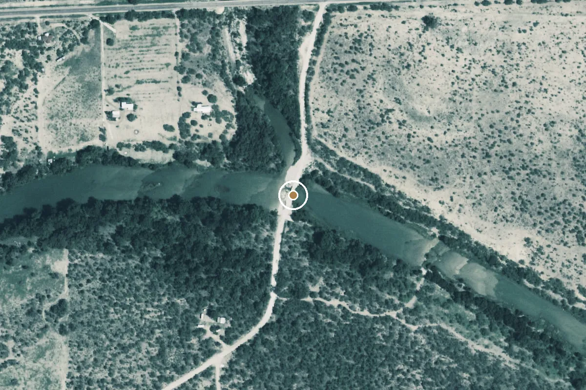 Aerial view of San Saba River Boat Ramp