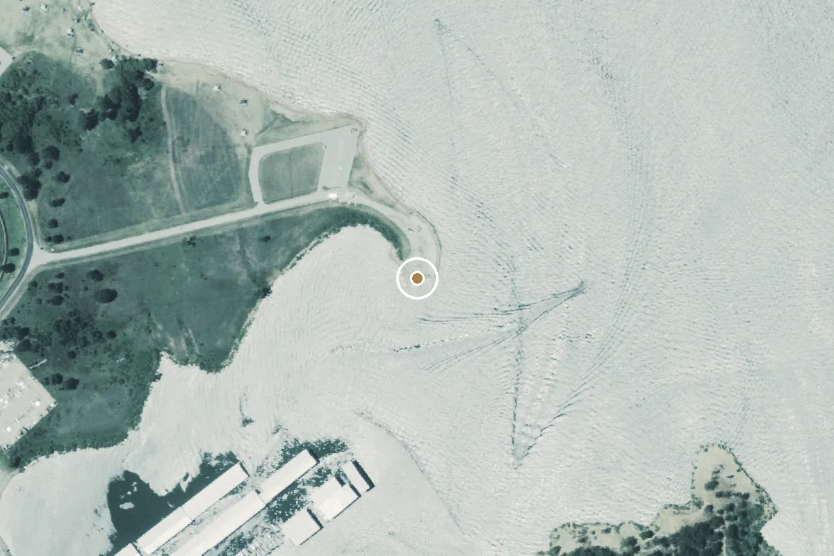 Aerial view of Sand Bass Boat Ramp