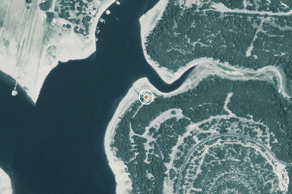 Aerial view of Sandy Creek Park Boat Ramp