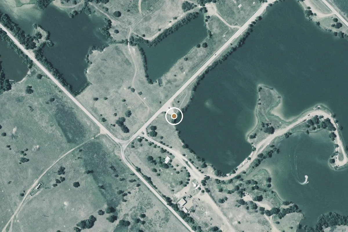 Aerial view of Saxet Lakes 1 Boat Ramp