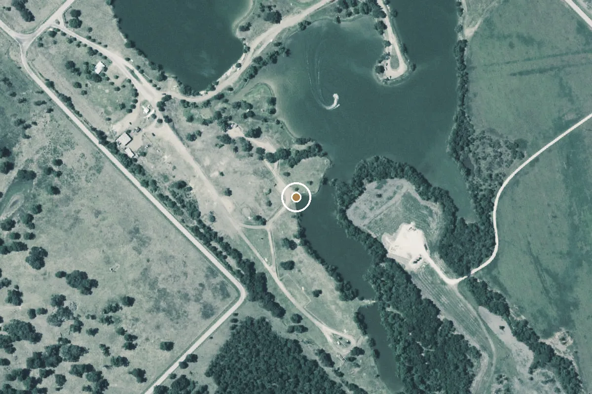 Aerial view of Saxet Lakes 2 Boat Ramp