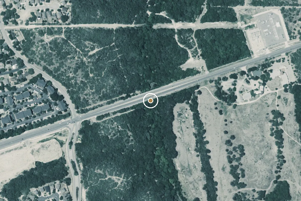Aerial view of SE Military Drive Trailhead Boat Ramp