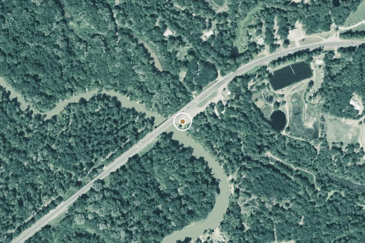 Aerial view of SH 7 Neches River Public Boat Ramp