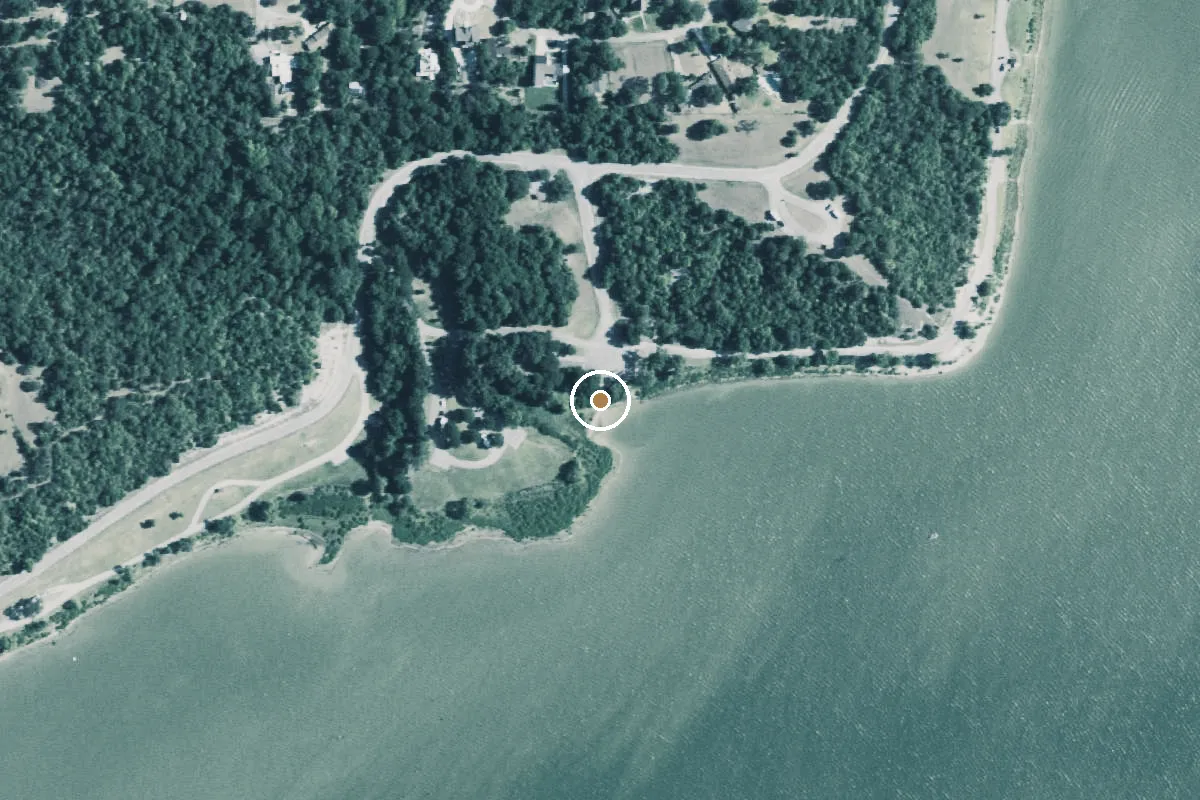 Aerial view of Site: 074, Loop: Holiday Campground Boat Ramp