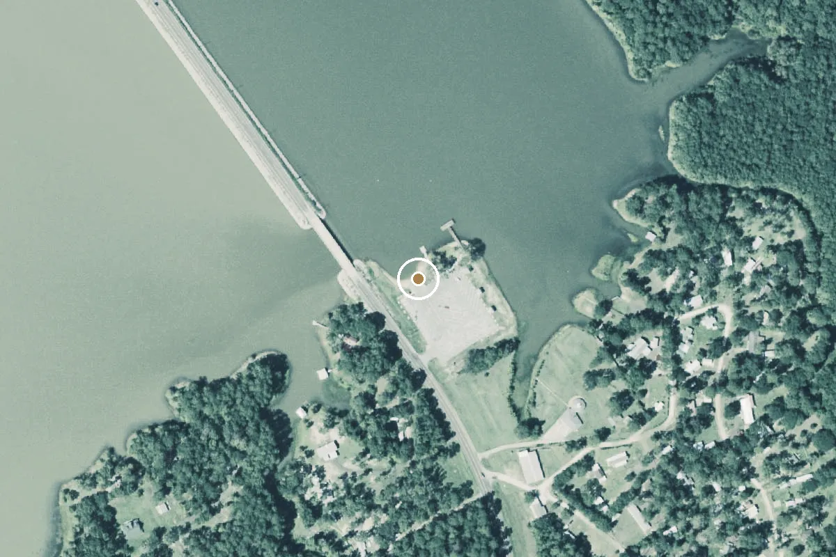 Aerial view of Six Mile Public Boat Ramp