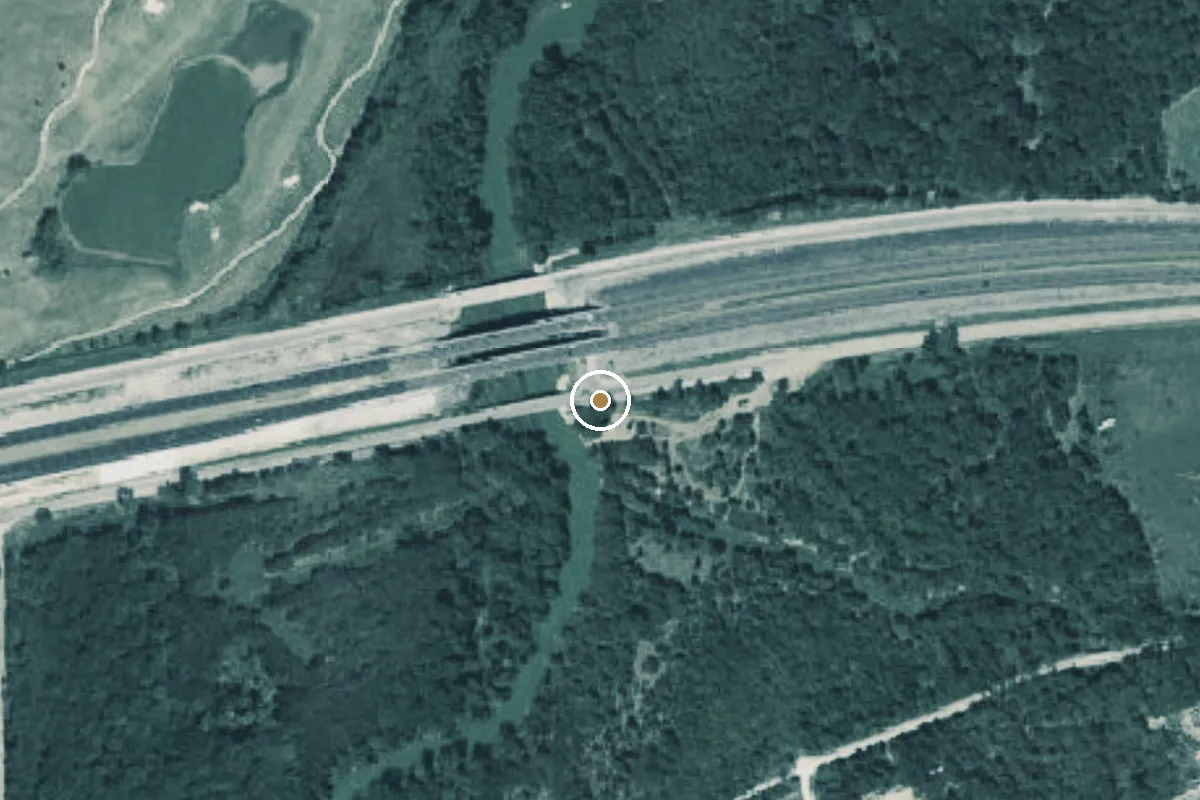 Aerial view of South Bosque River Boat Ramp