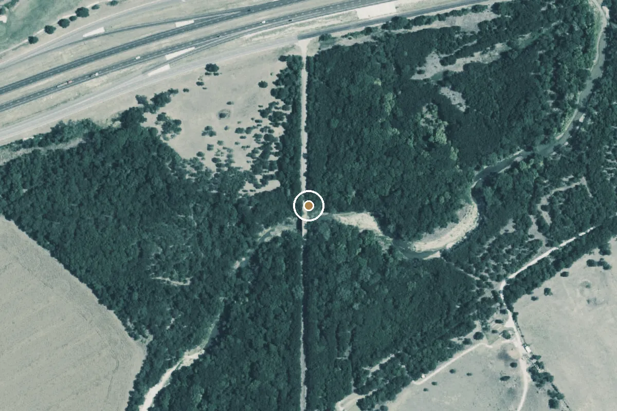 Aerial view of South Bosque River Boat Ramp