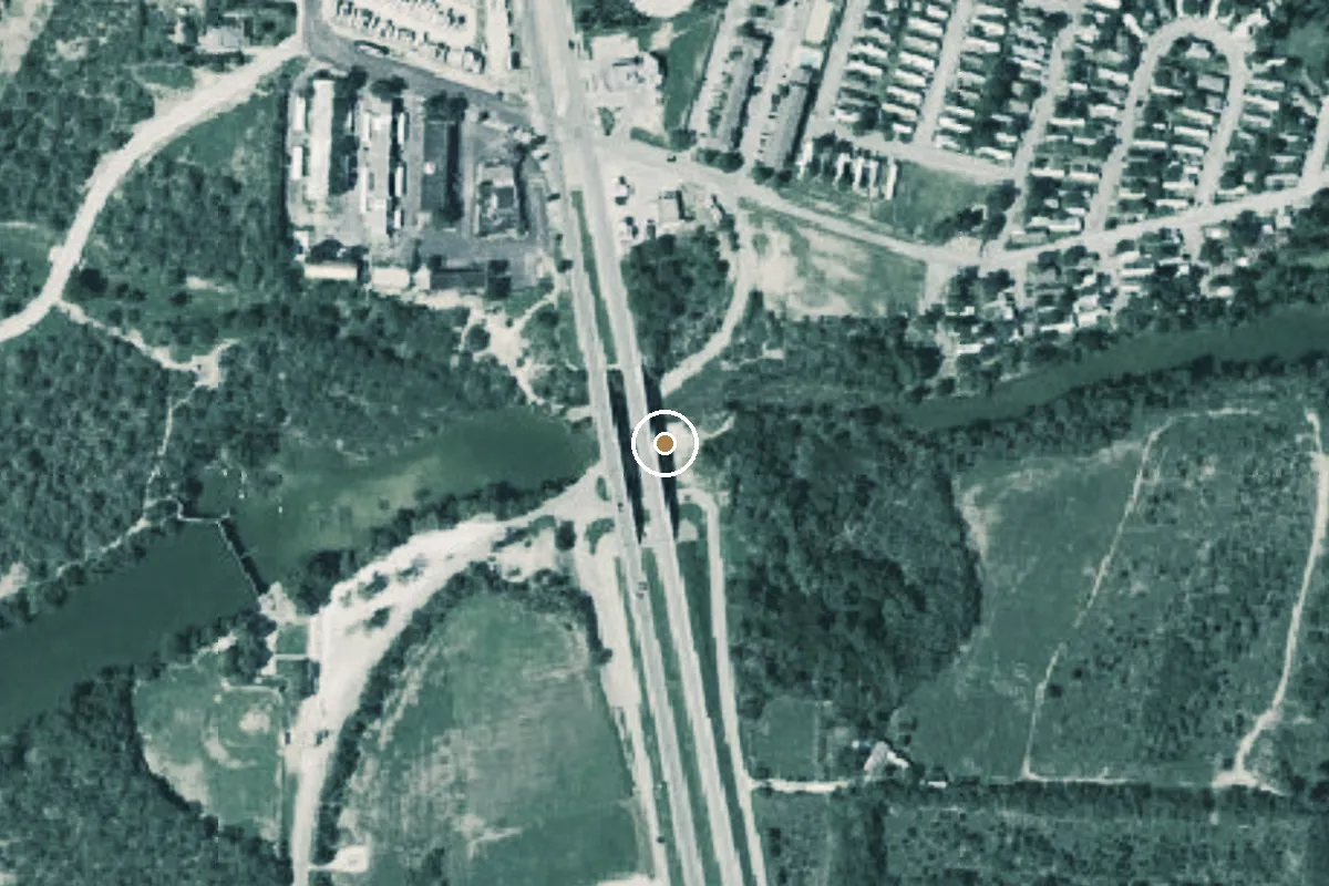 Aerial view of South Concho River Boat Ramp