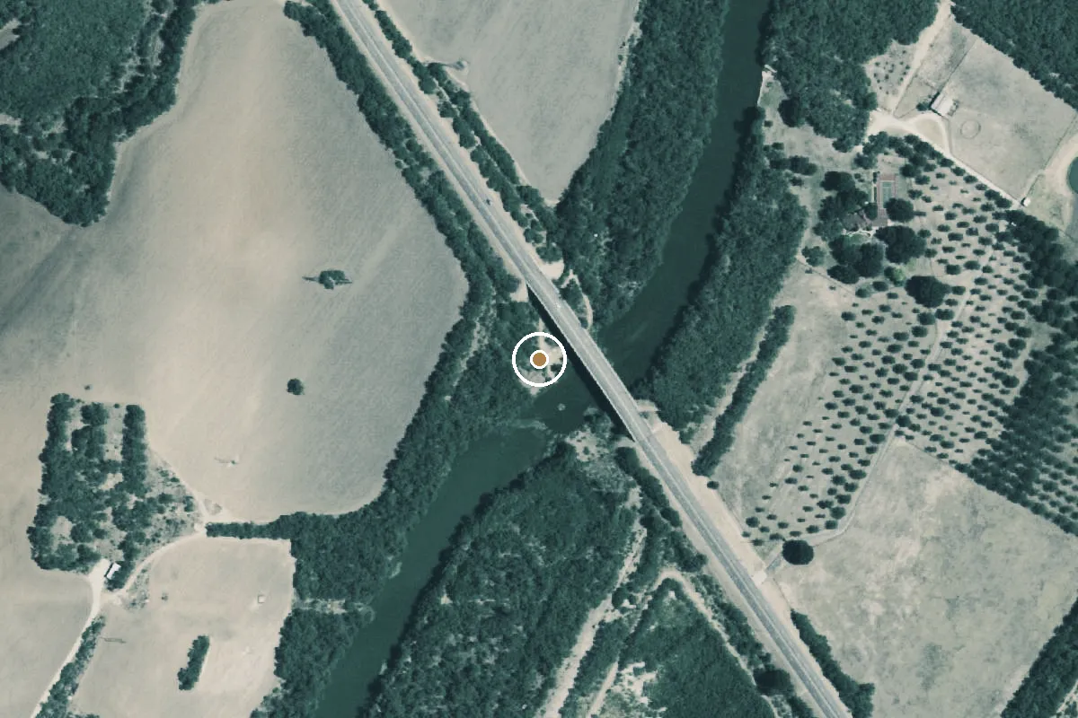 Aerial view of South Concho River Boat Ramp