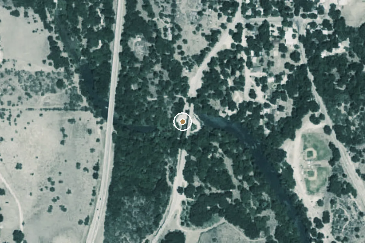 Aerial view of South Concho River Boat Ramp