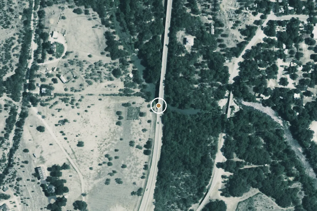 Aerial view of South Concho River Boat Ramp