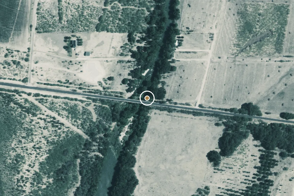 Aerial view of South Concho River Boat Ramp