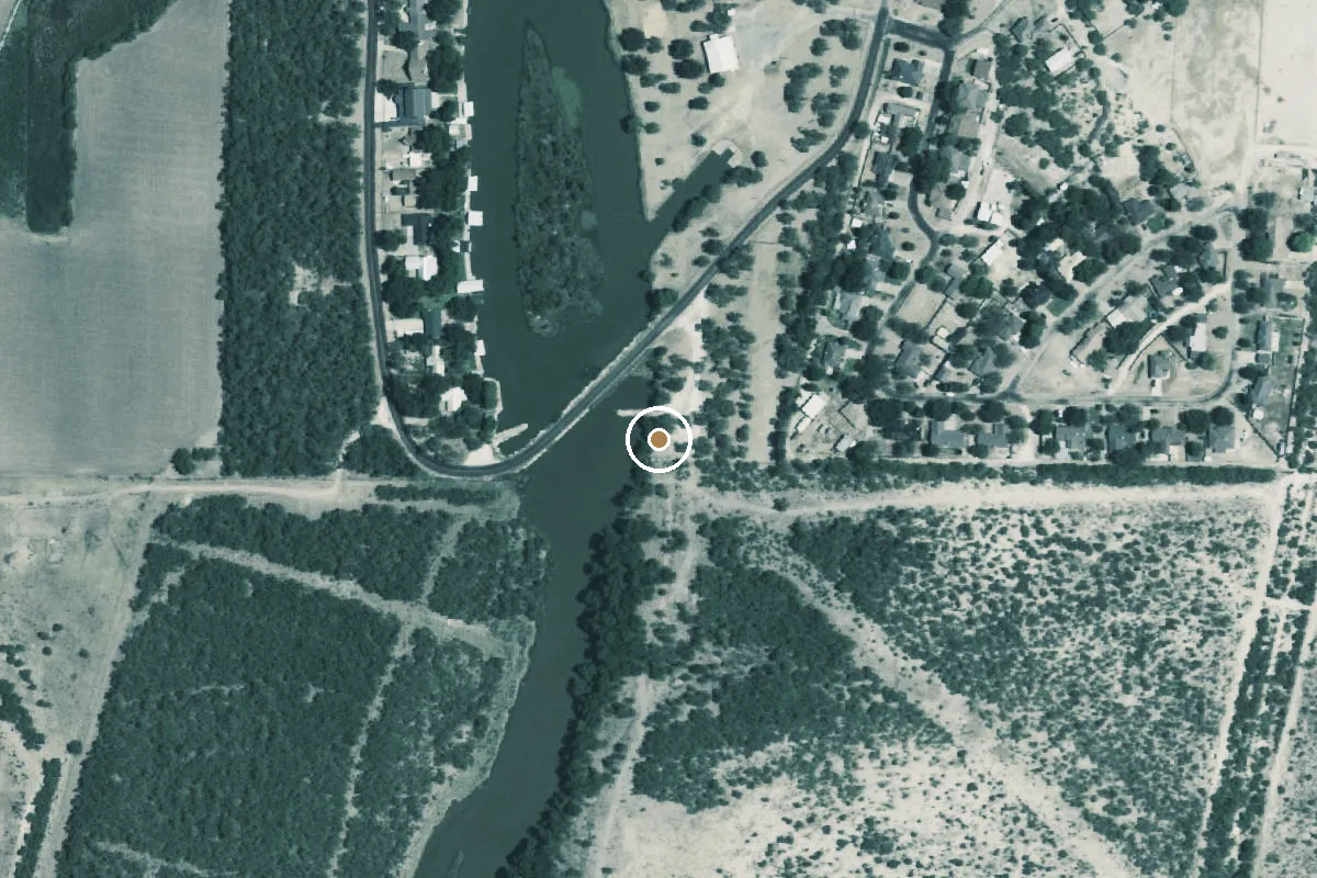 Aerial view of South Concho River Boat Ramp