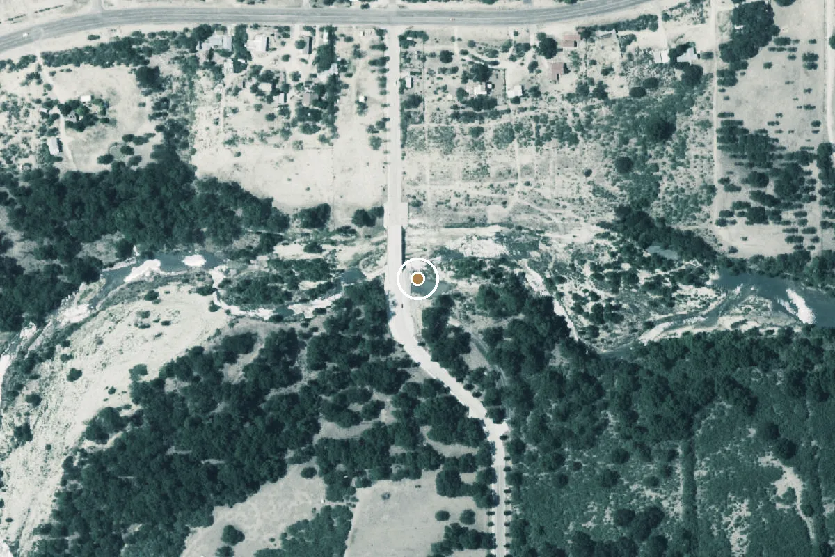 Aerial view of South Llano River Boat Ramp