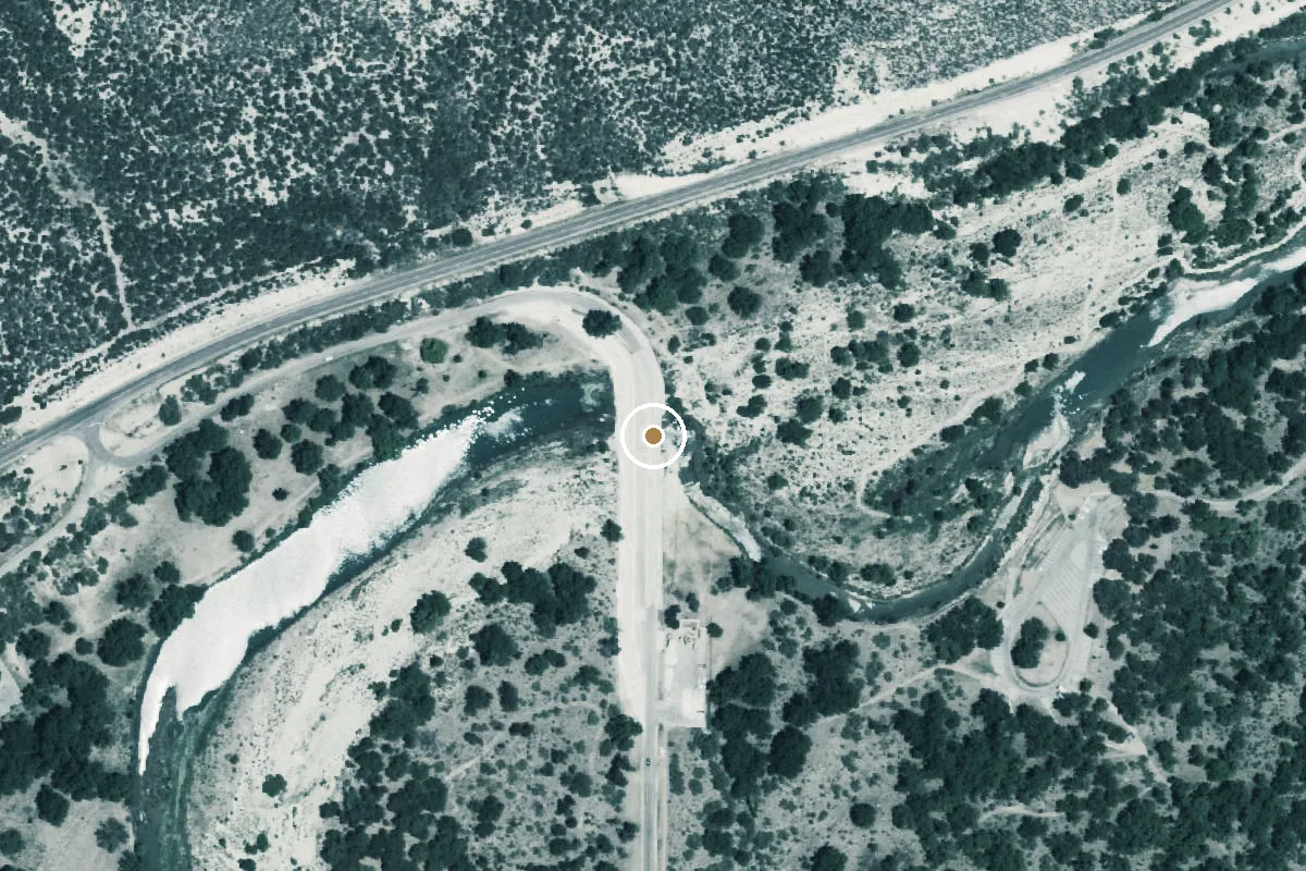 Aerial view of South Llano River State Park Boat Ramp