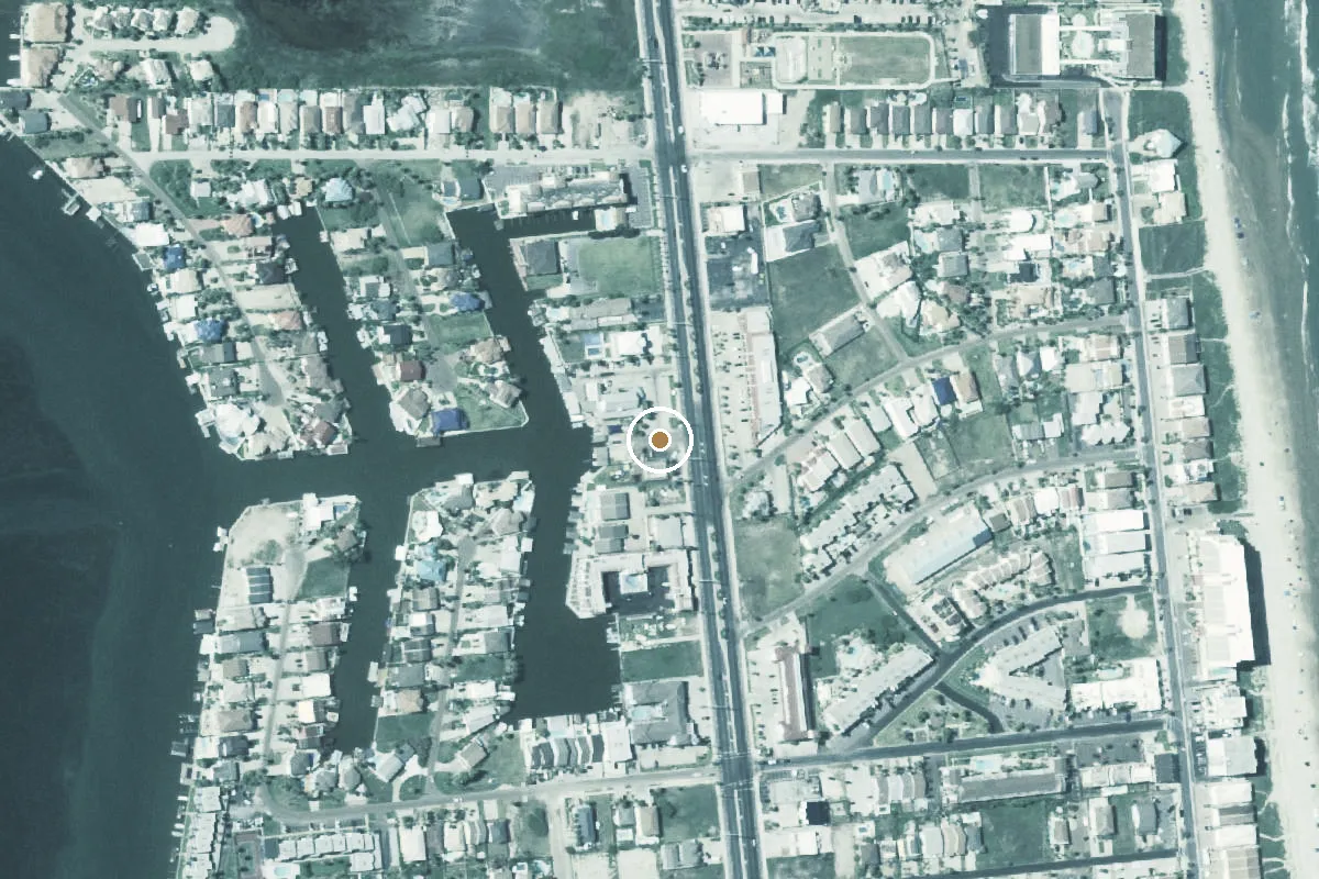 Aerial view of South Padre Island Boat Ramp