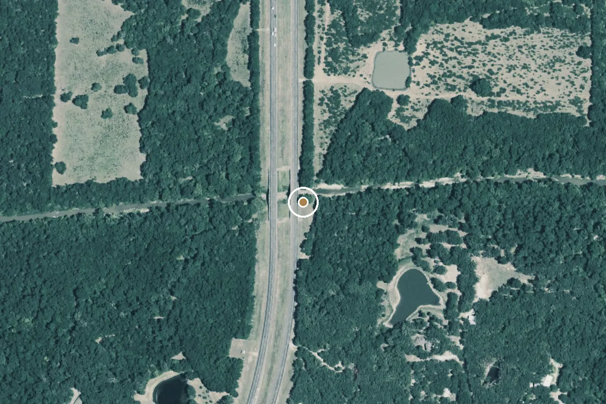 Aerial view of South Sulphur River Boat Ramp