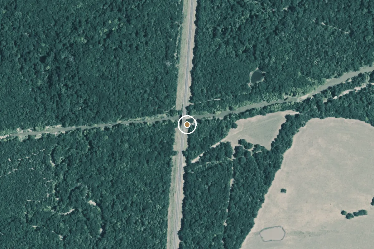Aerial view of South Sulphur River Boat Ramp