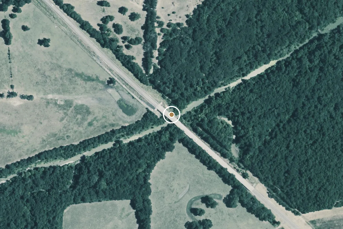 Aerial view of South Sulphur River Boat Ramp