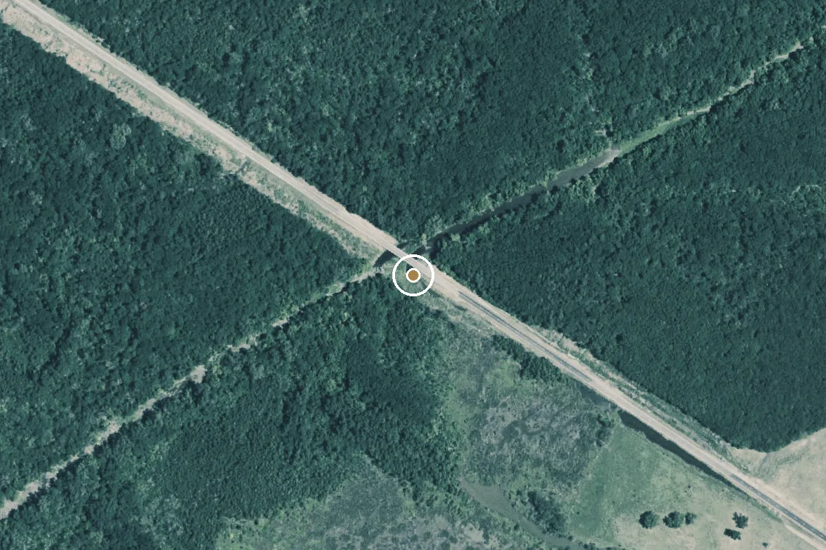Aerial view of South Sulphur River Boat Ramp