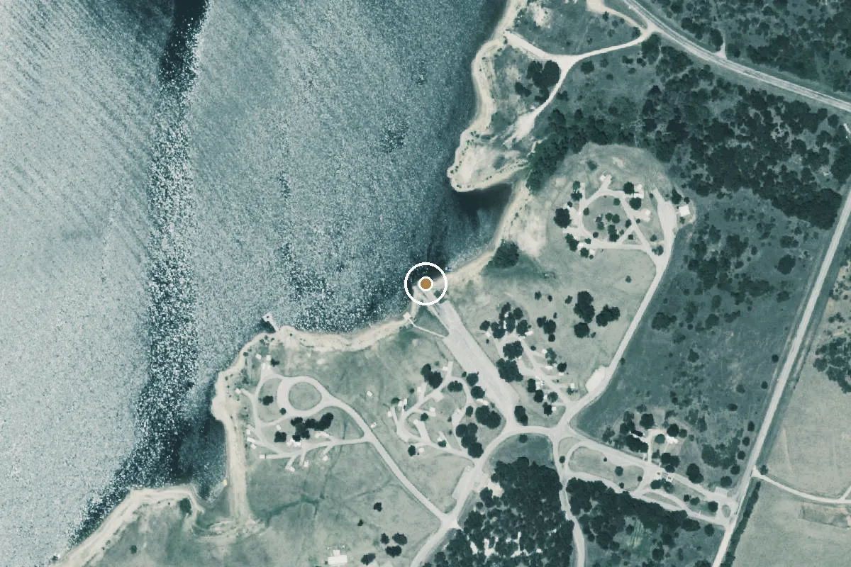 Aerial view of Sowell Creek Park Boat Ramp