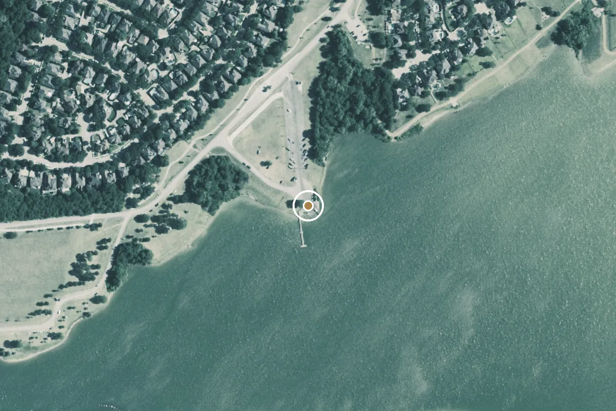 Aerial view of Stewart Creek Park Boat Ramp