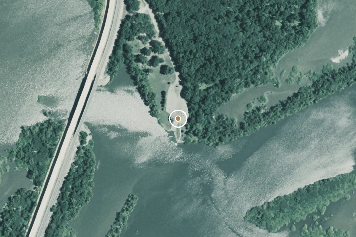Aerial view of Sulphur River Boat Ramp