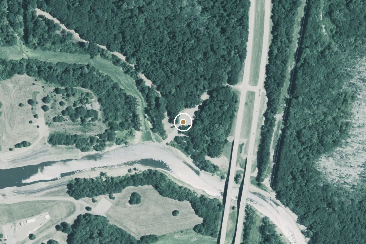 Aerial view of Sulphur River Boat Ramp