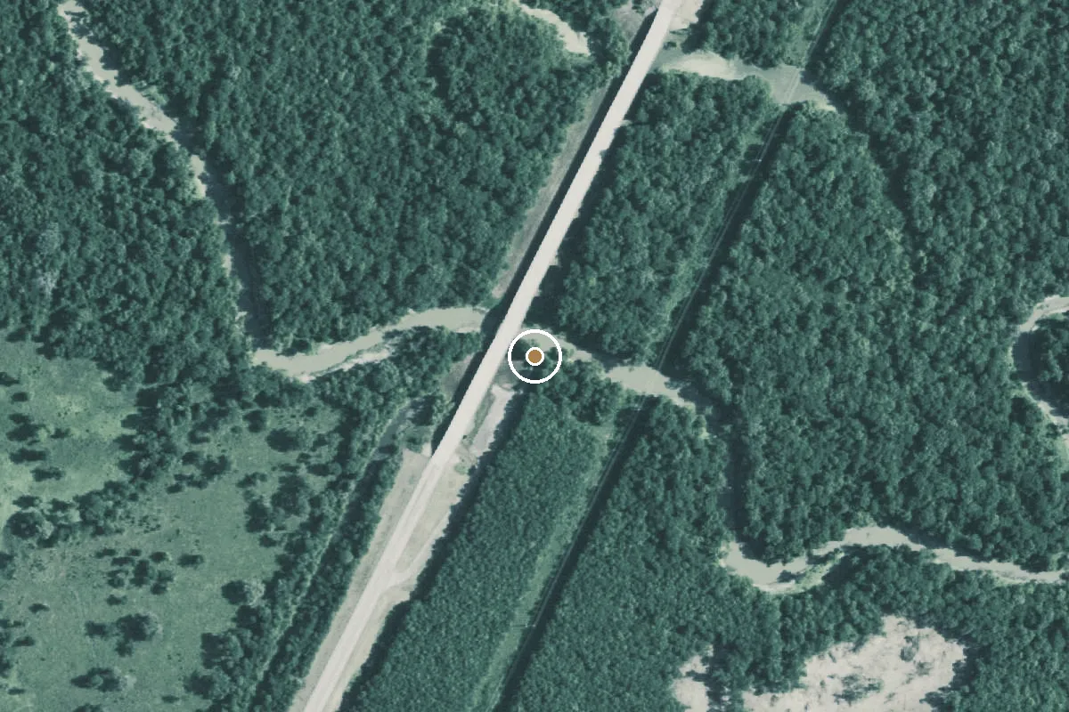 Aerial view of Sulphur River Boat Ramp