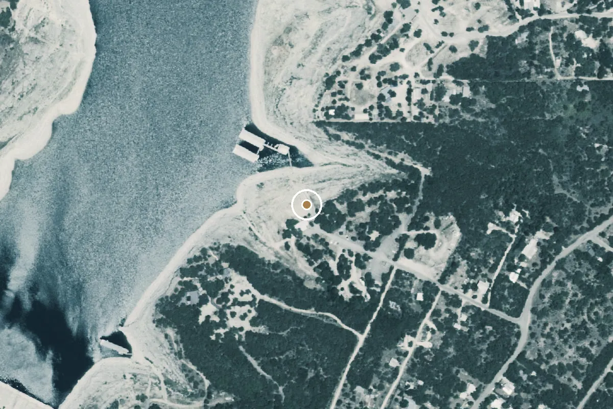 Aerial view of Sunset Resort at Medina Lake