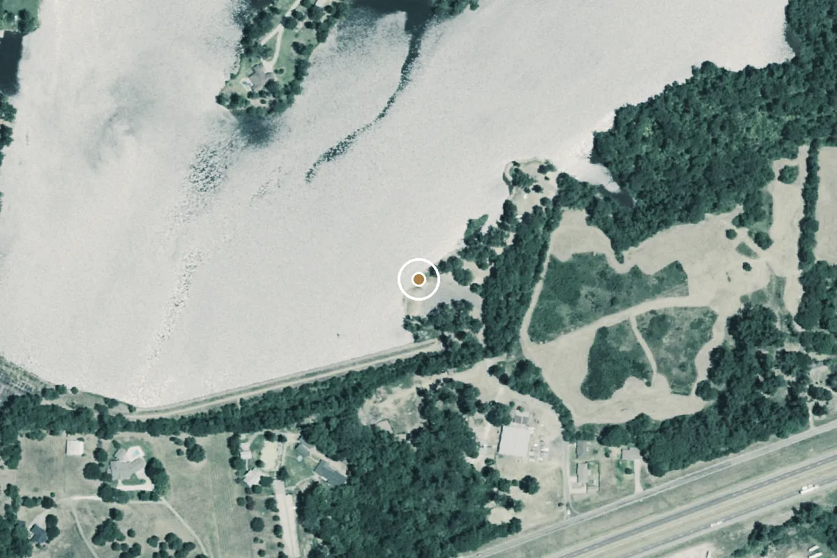 Aerial view of Tankersley Lake Boat Ramp
