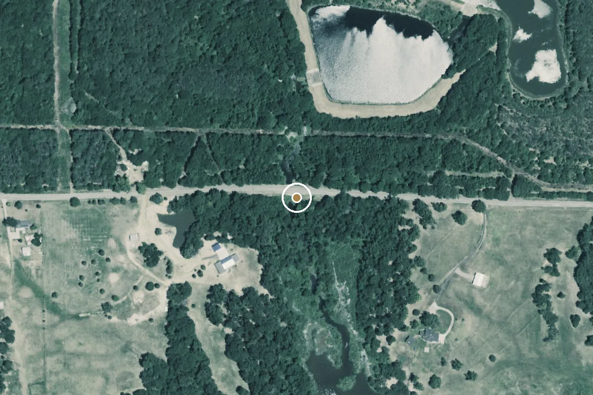 Aerial view of Tankersley Lake Boat Ramp