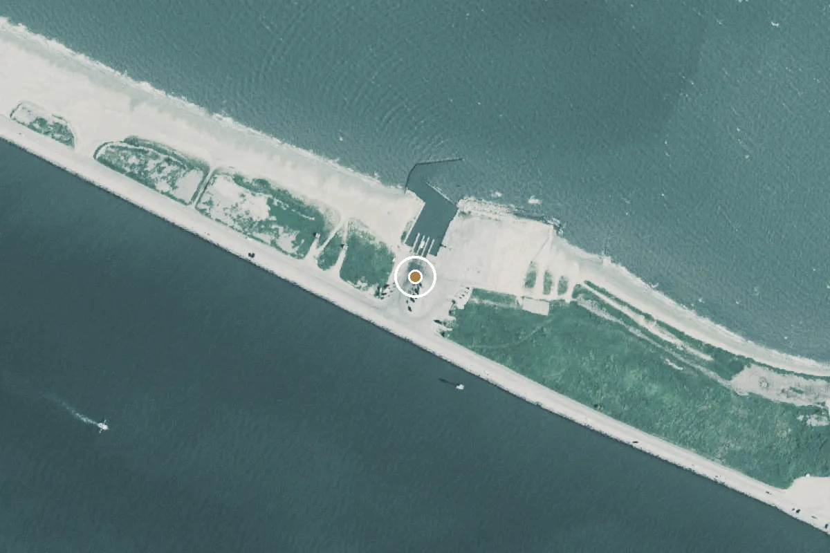 Aerial view of Texas City Dike Boat Ramp
