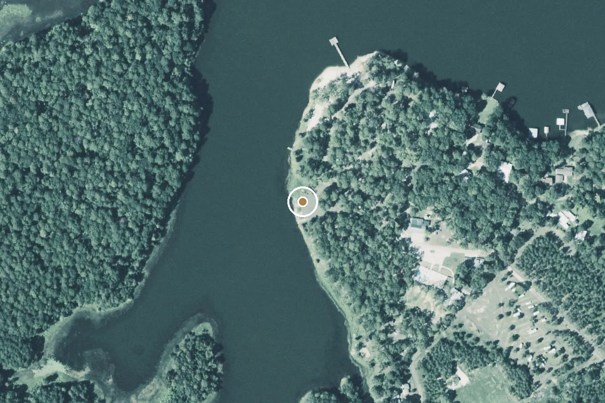 Aerial view of Toledo Bend Reservoir Boat Ramp