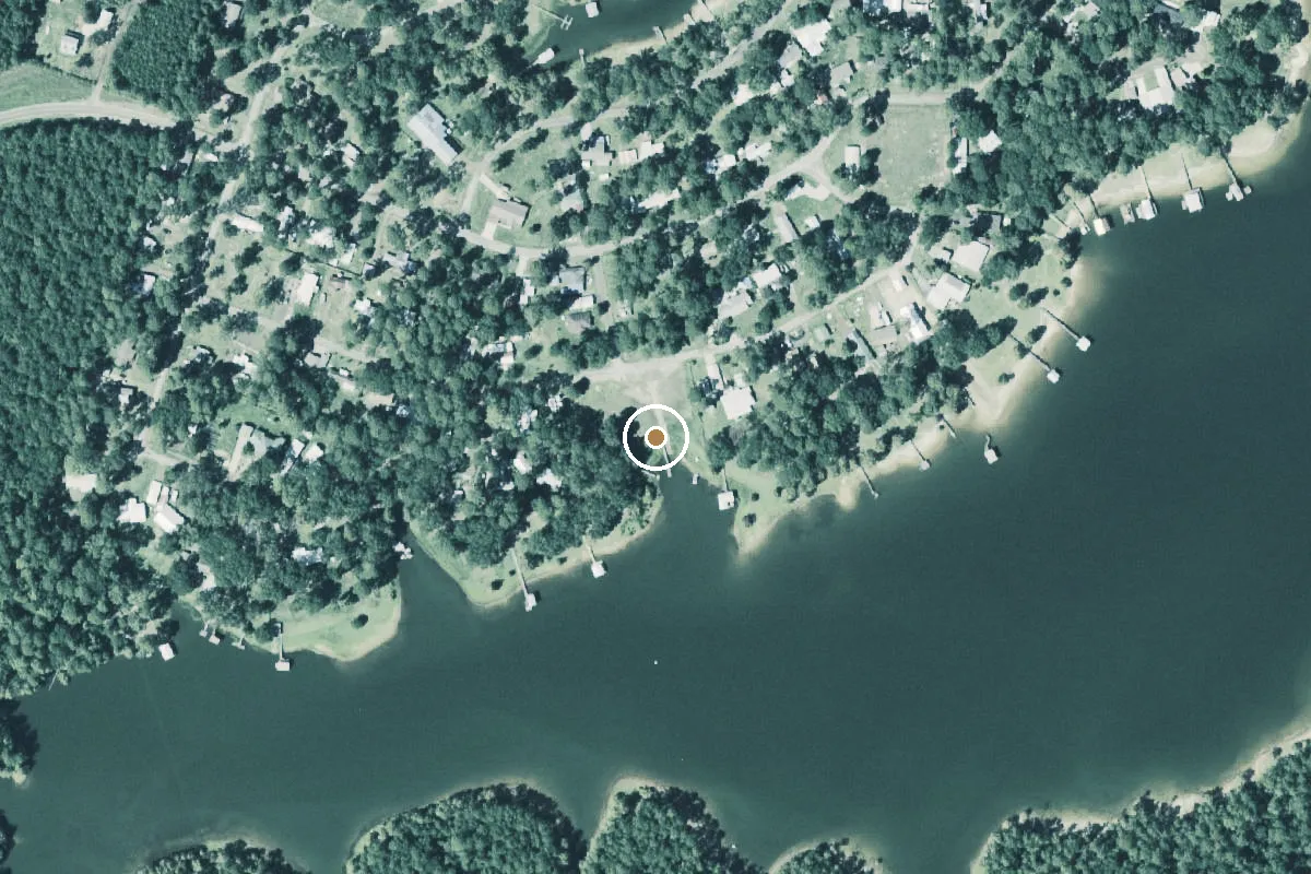 Aerial view of Toledo Bend Reservoir Boat Ramp