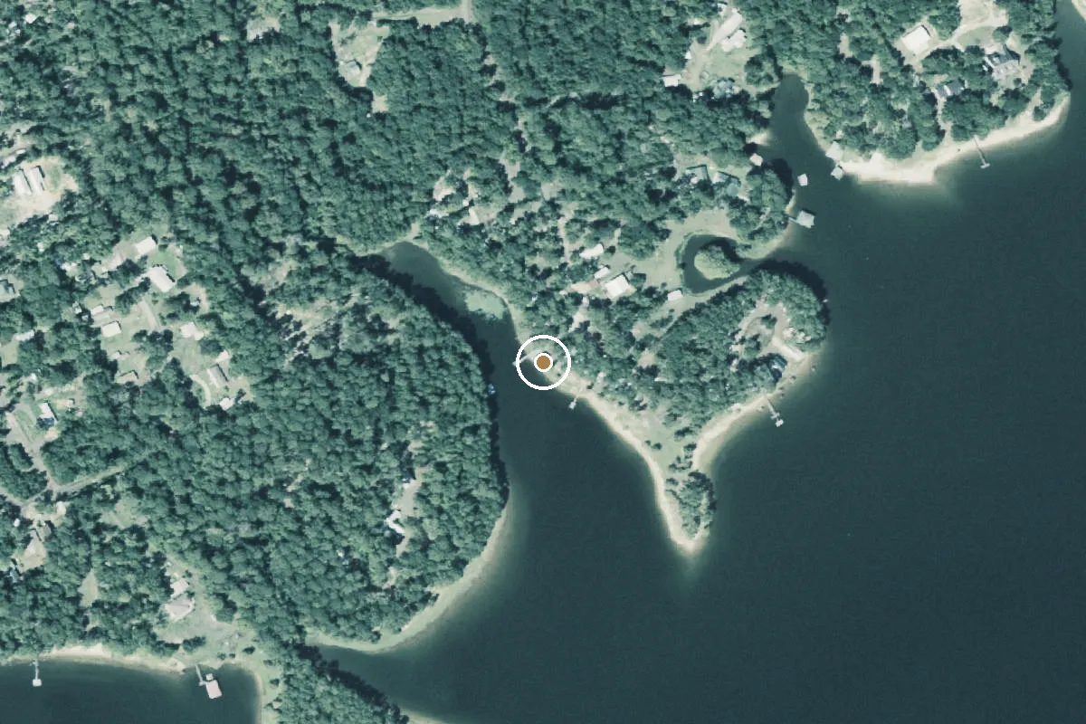 Aerial view of Toledo Bend Reservoir Boat Ramp