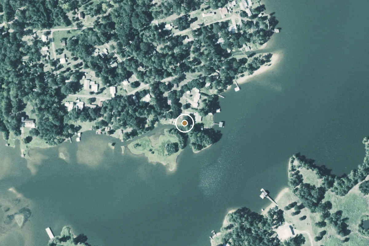 Aerial view of Toledo Bend Reservoir Boat Ramp
