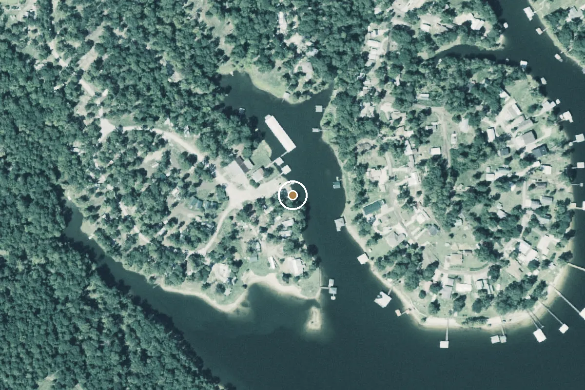 Aerial view of Toledo Bend Reservoir Boat Ramp