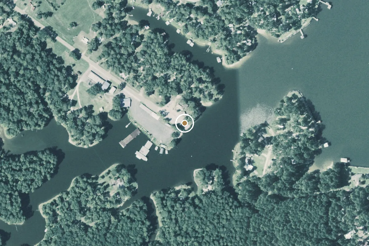 Aerial view of Toledo Bend Reservoir Boat Ramp