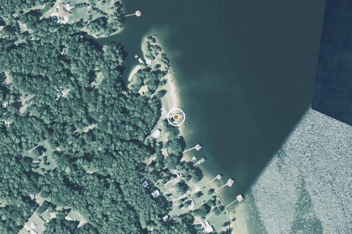 Aerial view of Toledo Bend Reservoir Boat Ramp
