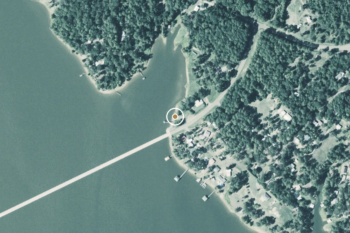 Aerial view of Toledo Bend Reservoir Boat Ramp