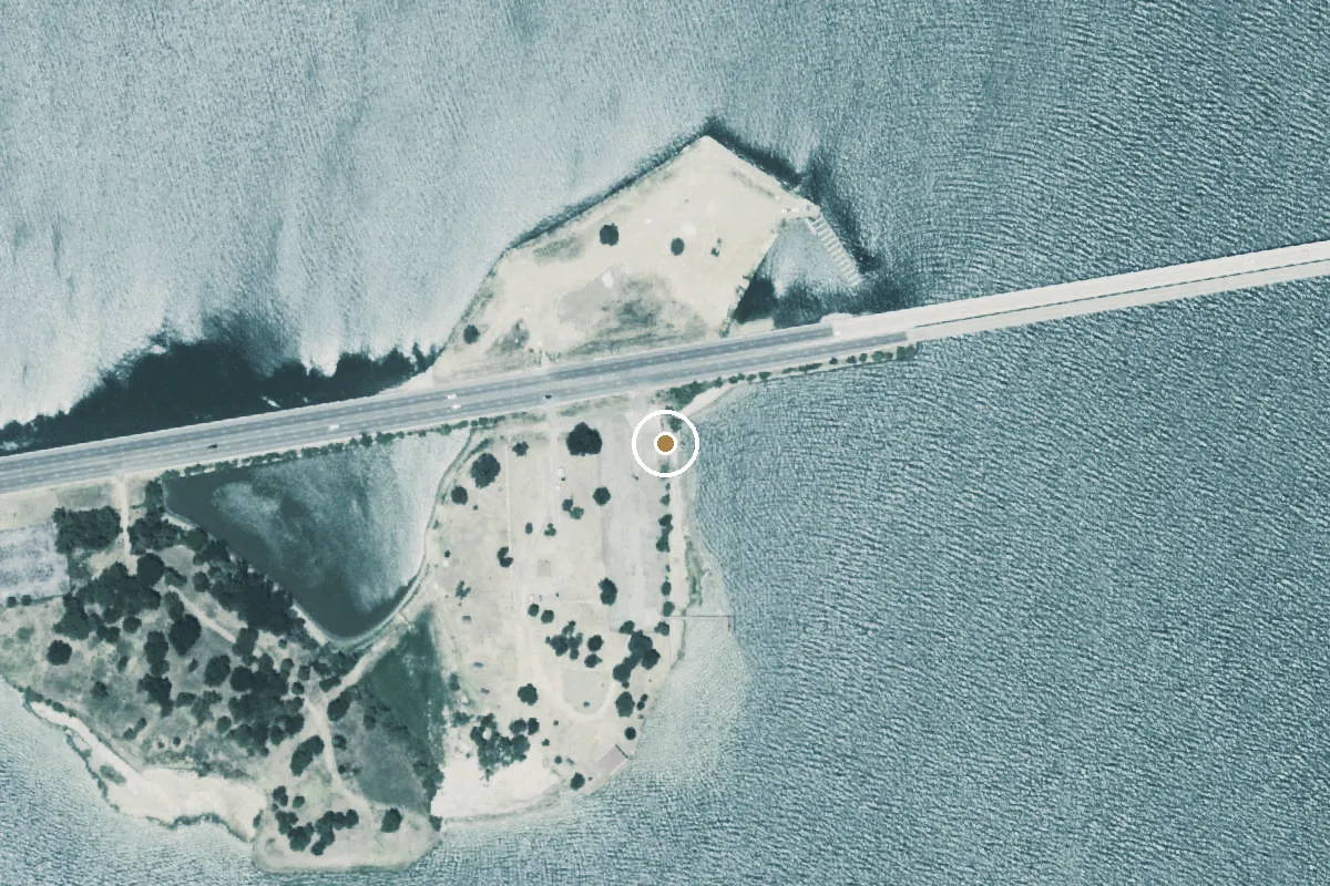 Aerial view of Tom Finley Park Boat Ramp