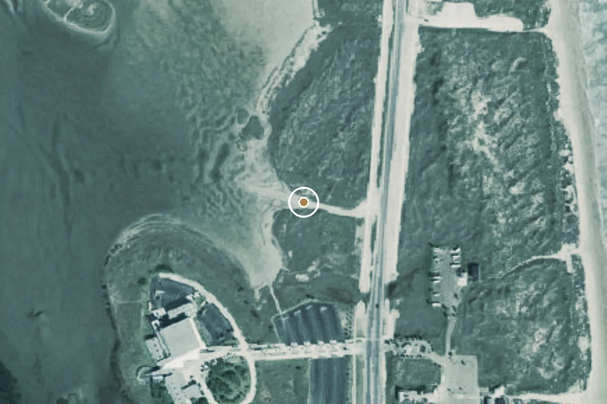 Aerial view of Tortuga Flats Bay Access