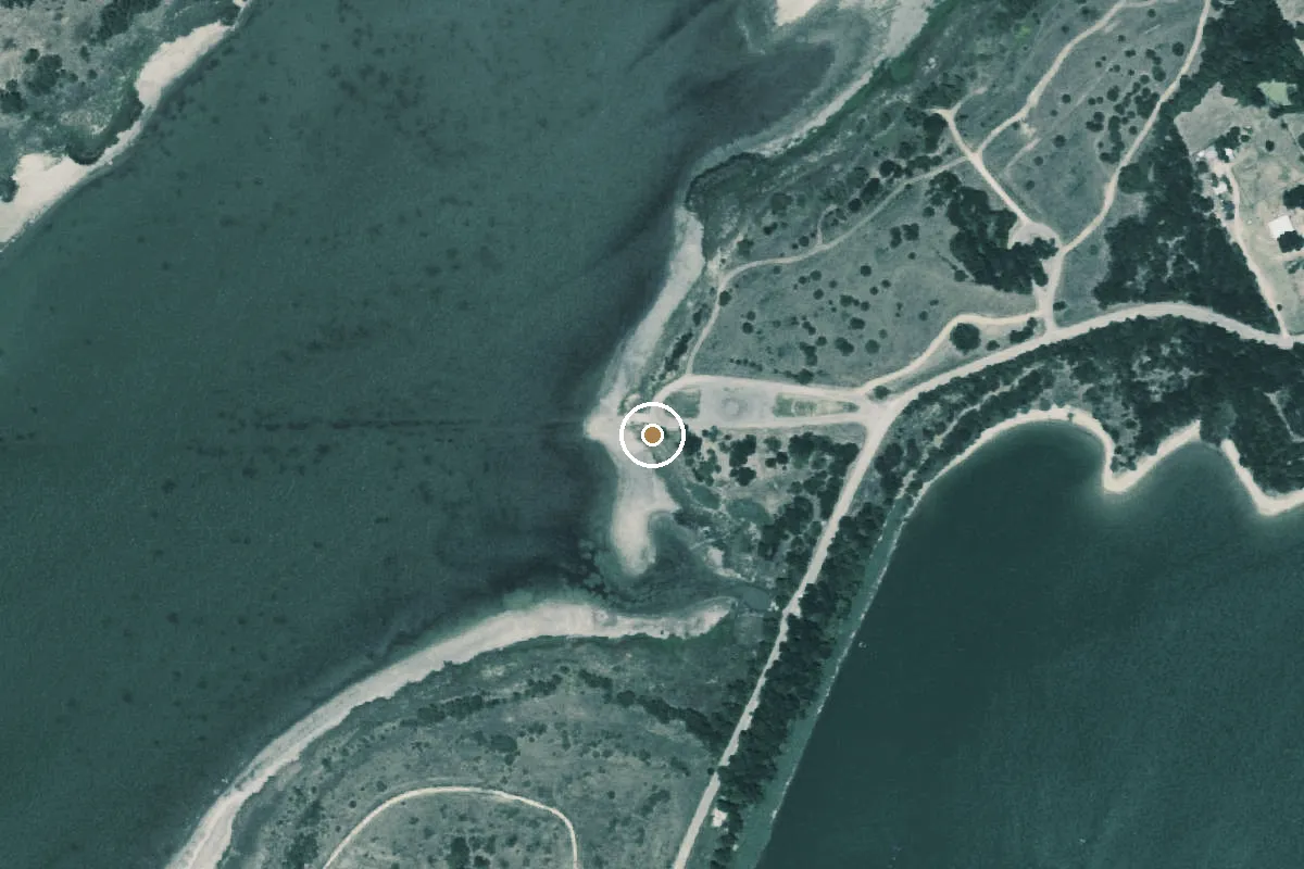 Aerial view of Tradinghouse Creek Reservoir Boat Ramp