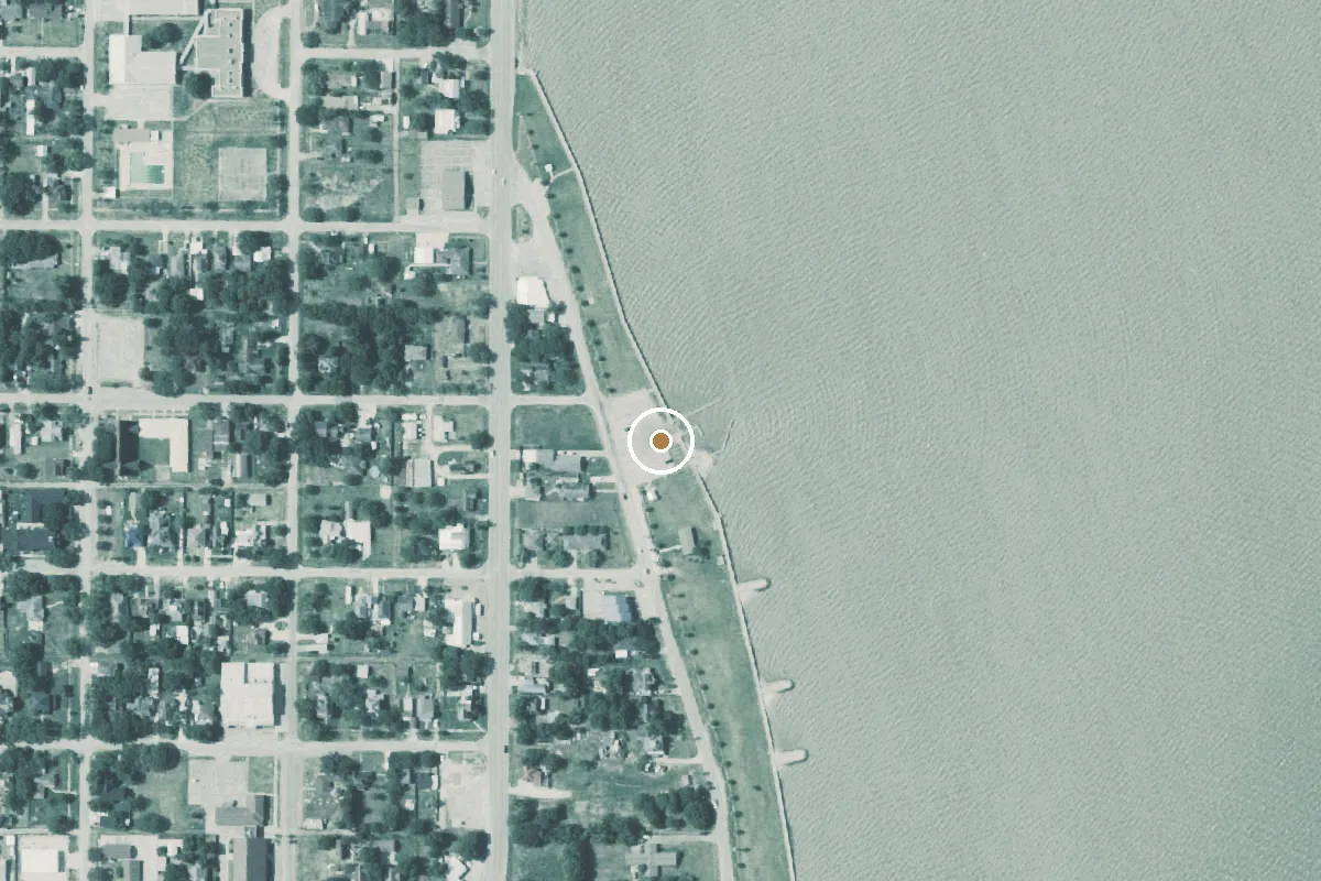 Aerial view of Tres Palacios Bay Boat Ramp