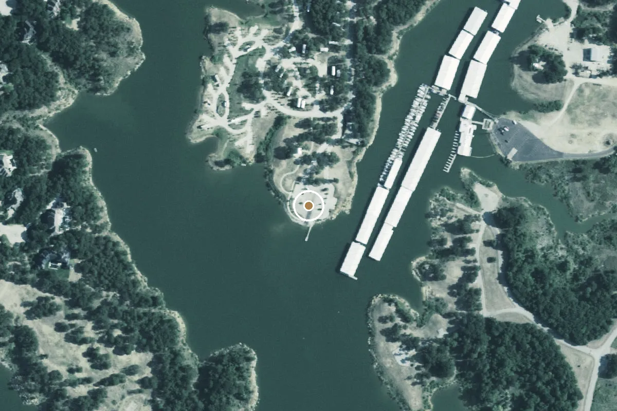 Aerial view of Trinity River Basin Boat Ramp